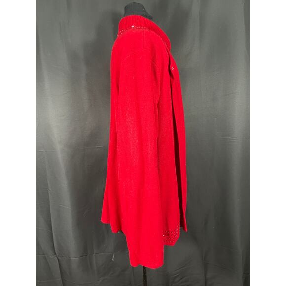 Vintage Red Sweater Set, Sequence, Plus Size 3X Maggie McNaughton, Turtle Neck - Picture 4 of 9